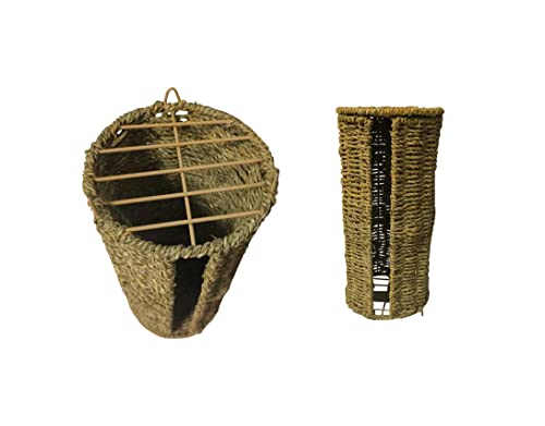 Therecklesscleans - Toilet Paper Holder With Storage - Natural Made Toilet Paper Holder, Free Standing Toilet Paper Holder, Wicker Seagrass Basket With Lid (7 Inch Diameter - 14 Inch Lenght) #TOP4