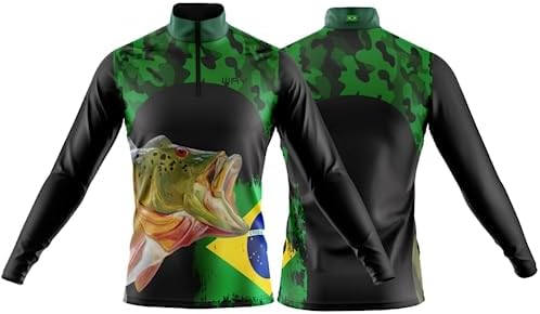 Camiseta de Pesca Masculina Proteção UV 50 Solar Camisa De pescar...