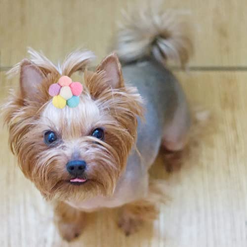 Zarsio Small Dog Hair Clips Cute Dog Hair Bows Fur Ball Flower Girls Puppies Hair Barrettes Alligator Hair Clips Cat Puppy Party Birthday Grooming Hair Accessories thumb #6