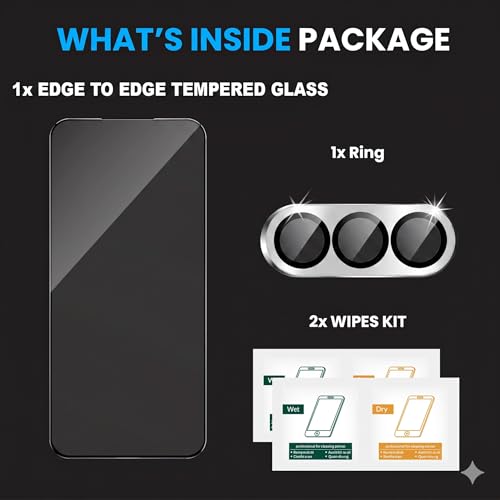 Image of FIRST MART Tempered Glass for Oneplus Nord 5 5G with Silver Camera Ring Guard & Installation Kit | HD Clear Edge-to-Edge Screen Protector, Scratch Resistant, Case-Friendly | Pack of 1