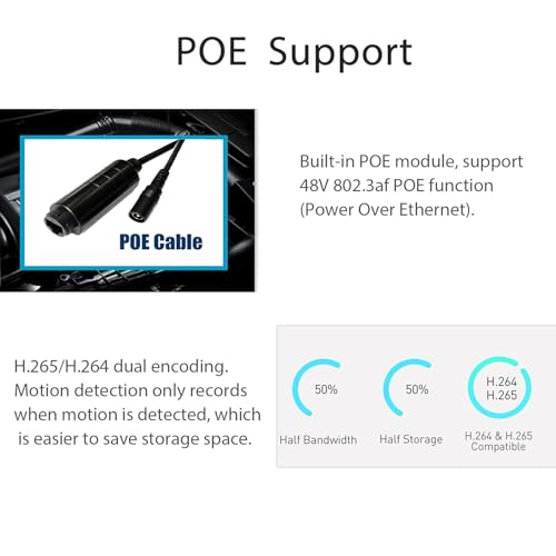 REVODATA HD 5MP IP65 Waterproof Mini POE IP Camera,12 pcs LEDs IR Night Vision 3.6mm Lens Mini Indoor Outdoor Security Video CCTV Camera,H.265 Motion Detection (I704-2-P-HSV6) by REVODATA - Used condition - Image 6