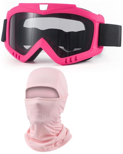 Image of Dirt Bike Goggles with Balaclava Motorcycle ATV Riding Ski Motocross Windproof Dustproof Racing Glasses for Women Men