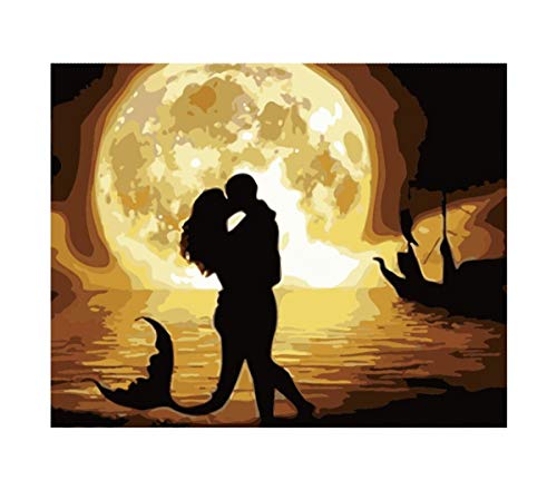 MiDenso Paint by Numbers DIY Easy Funny Painting Kit for Kids Adults Beginner 16" by 20" Colorful Pattern with Gift Wrap Stocking Stuffer Christmas Birthday Gifts for Him Girls,Mermaid Kiss