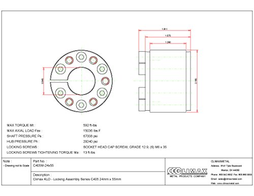 Climax Metals C405M-24X55 Series 405 Locking Assembly, Steel, 0.94