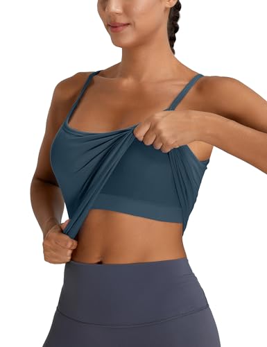 MathCat Workout Tops for Women with Built in Bra Camisole Workout Tank Tops Adjustable Thin Straps Yoga Tank Tops