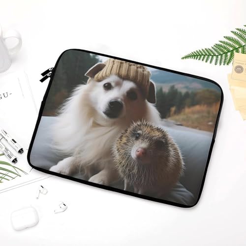 Funda para portátil 15 pulgadas diseño erizo y perro miniatura 5