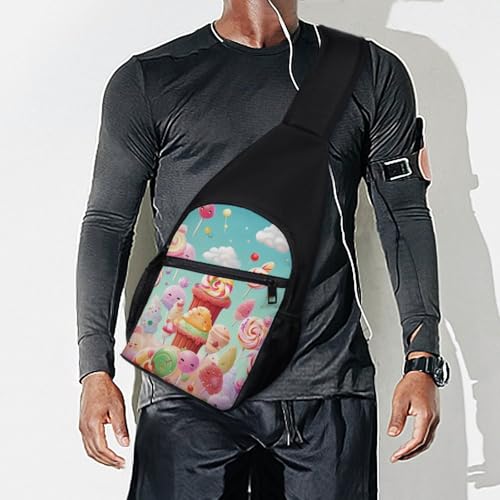 Mochila deportiva tipo sling Candy Happy para senderismo miniatura 7