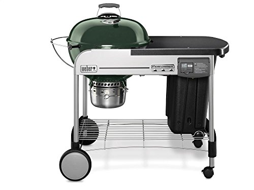 Image of Weber Performer Deluxe Charcoal Grill, 22-Inch, Touch-N-Go Gas Ignition System, Green