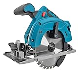 マキタ互換品 充電式 丸のこ 165mm 刃 マルノコ 丸ノコ 丸鋸 まるのこ 小型 ガイド 替刃 コードレス 電動 18V バッテリー 対応 (本体(ブルー))