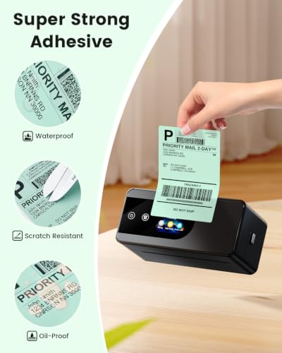 Image of Phomemo 4x6 Green Thermal Label, Shipping Labels Pack of 250 4x6 Roll Labels, Compatible with Phomemo, Zebra, Rollo, Jadens and Other Thermal Printers