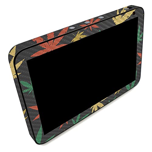 Image of MightySkins Carbon Fiber Skin Compatible with Amazon Echo Show 8 (Gen 2) - Rastafari Kush | Protective, Durable Textured Carbon Fiber Finish | Easy to Apply | Made in The USA