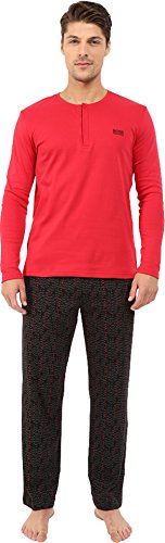 BOSS Hugo Men's Relax Jersey Pajama Gift Set, Red/Black, X-Large