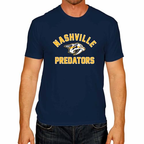 Wright & Ditson NHL Adult Game Day Unisex T-Shirt - 100% Cotton - Tagless Short Sleeve Hockey Tee - Comfortable & Lightweight (Nashville Predators - Navy, XX-Large)