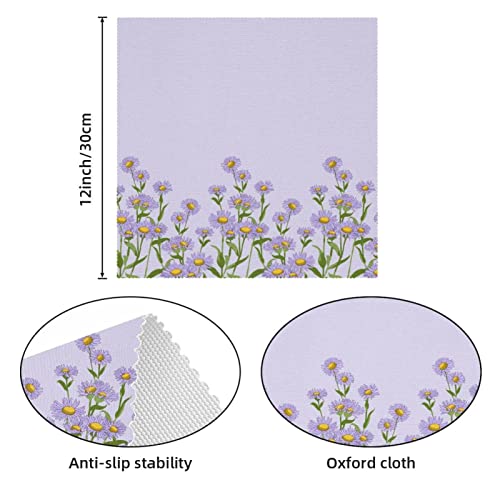 Sets de table fleurs sauvages violettes antidérapants et résistants à la chaleur - 4