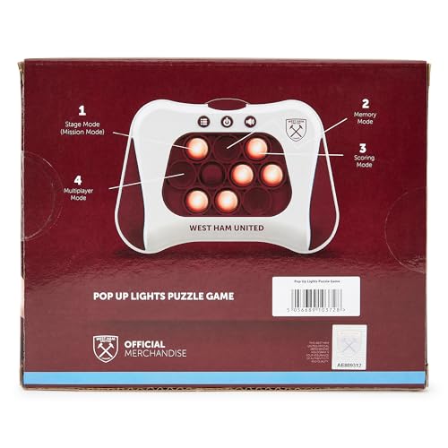 West Ham FC Officially Licensed Pop It Electric: Pop Up Lights Puzzle Game. Perfect for any fan of the Hammers. Ideal Kids Toy Gift - Image 4