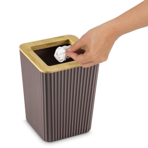 Image of Freelance Portofino ABS Dustbin for Home, Chocolate - Open Tabetop /Counter Top Table Bin - For Kitchen /Bathroom /Bedroom /Office /Washroom /Toilet - Small Size Garbage /Waste /Dust Bins /Dust Bin /Trash Can