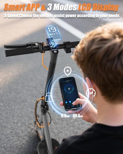 Image of Maxshot Electric Scooter, 8.5 inch /10 inch /14 inch Tire, 16 /19 /22 Mph Top Speed, 12 /16 /21 /27 /28 /49 /50 Miles Long Range, Folding Escooter for Adults and Kids with Seat Bag, Dual Braking, Dual Suspension, App