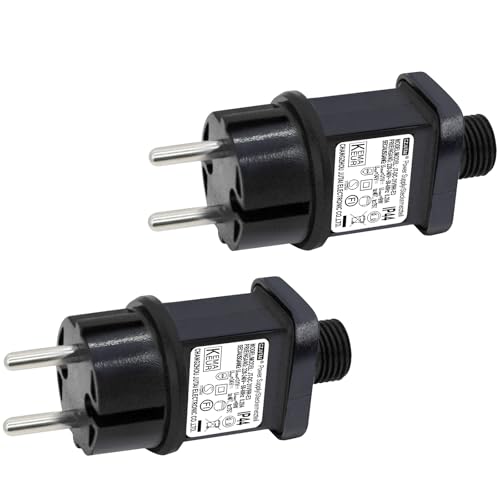 Packung mit 2 LED-Transformatoren 31V 9W CZJUTAI JT-DC31V9W IP44 Stromversorgung für Weihnachtsbeleuchtung – Europäische Steckdose, Schraubsockel, DC31V9W [E59D]