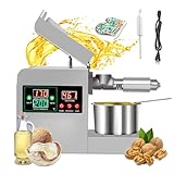 BANGBANGJI Automatische Kalt/Heißpress-Ölmaschine 820W, Slow-Squeeze Technologie Bewahrt Nährstoffe, FDA-Zertifizierter 304 Edelstahl, für Bio-Haushaltsküche & Gesundheitsläden