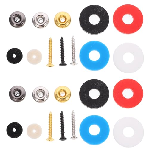 ERINGOGO Guitar Strap Button Lock Set Retro Guitar Strap Belt Buckle Screws for