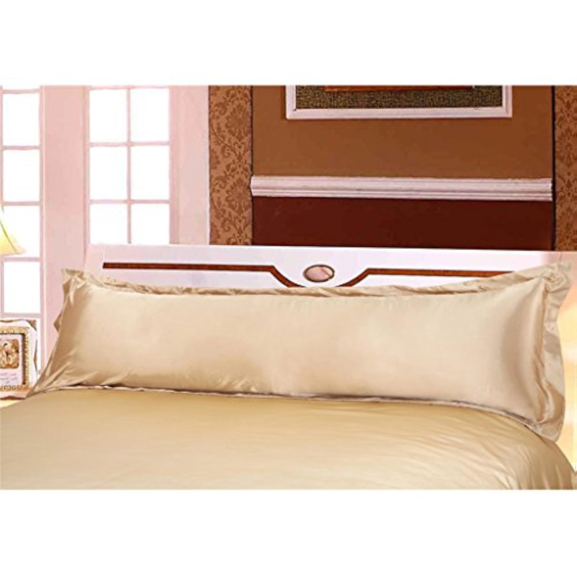 Solid Color Luxury Silk Body Full Long Pillow Case Cover