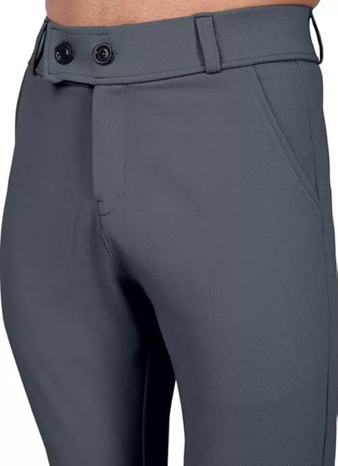 Image of Twill Lycra Men Trouser | Standard Fit Casual & Office Wear | Soft Stretchable Fabric | Comfortable Bottom Wear