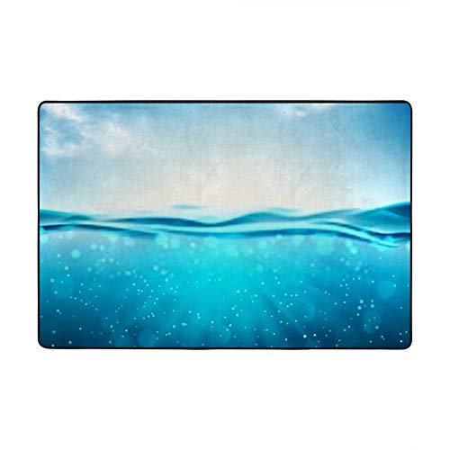 Tapis microfibre bleu ciel à vagues pour réveiller votre salon - 3