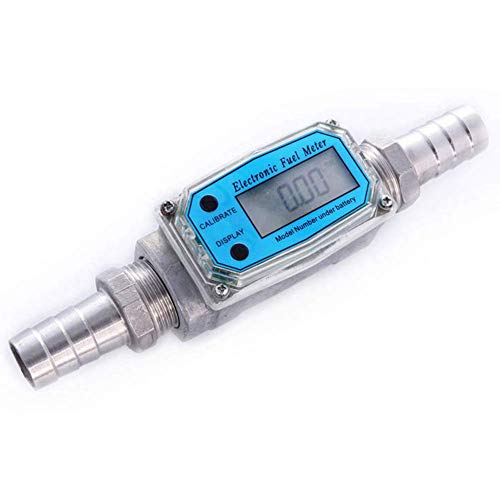 EC Tool デジタル流量計 小型 高精度 流量計 口径Rc1.2" ニップル付属 ガソリン/重油/軽油/灯油/メタノール 流量計測 ポータブル バッテリー式 タービンメーター 簡単操作