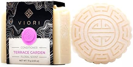 VIORI Terrace Garden Shampoo & Conditioner Bar Set - Handcrafted with Longsheng Rice Water & Natural Ingredients - Sulfate-free, Paraben-free, Phthalate-free, 100% Vegan