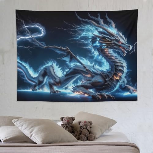 Tapisserie dragon ornement tenture murale grand format 150x200cm salon