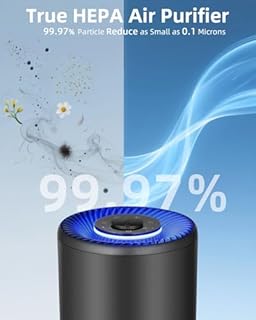 Air Purifier for Large Room Up to 1095 Ft² Home Bedroom in 1 Hr, H13 True HEPA Air Purifier Effectively Lower 99.97% Smoke, Airborne Particles, Pet Dander with 3 Pieces Replacement Pre Filter