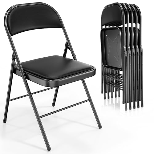 VINGLI 6 Pack Padded Folding Chairs