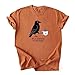 Raven Coffee Shirt - Funny Crow Hello Dark.Ness My Old Friend T-Shirt, Cute Halloween Tee Yam L
