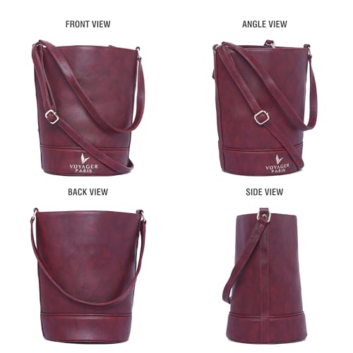 Image of Camelia Bucket Bag | Women Vegan Leather Shoulder bag | Adjustable Sling Strap | Larger Capacity Tall Bag | | Ideal For Shopping Office & Travel