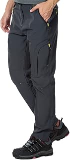 MANSDOUR Men's Snow Ski Hiking Pants Softshell Fleece Lined Winter Outdoor Warterproof Snowboard Trousers