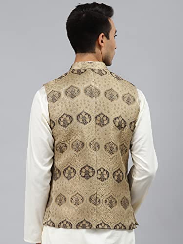 Men's Woven Jaquard Silk Nehru Jacket4