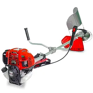 Balwaan Side Pack Brush Cutter - Eco (BX-50E) | 50cc 4 Stroke Petrol Engine | Comes with Heavy Duty 80 Teeth, 3 Teeth Blades and Tap & Go | for Crop Trimming, Grass Trimming, Lawn Cutting, etc