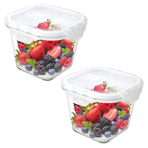 11,5 x 13 cm cuadrados de cristal con tapa, 2pcs tupers hermeticos cristals, tupper cristal hermetico, tapers cristals