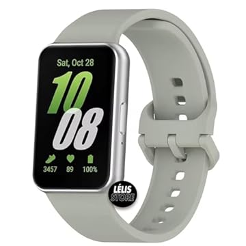 Pulseira de Silicone Compatível com Samsung Galaxy Fit 3 SM-R390 – Strap Esportivo Ajustável, Cores Variadas, Confortável e Resistente para Smartwatch Galaxy Fit3 (VERDE OLIVA CLARO)