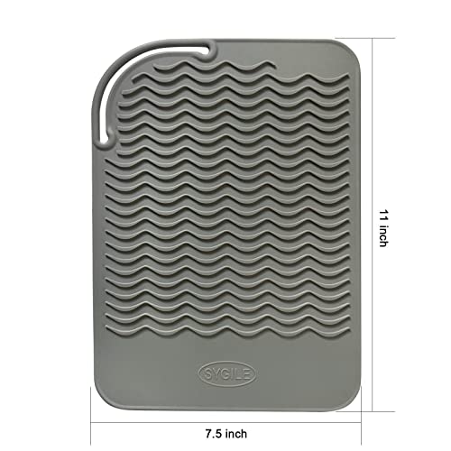 Sygile-11-X-75-Larger-Size-Heat-Resistant-Silicone-Travel-Mat-Anti-heat-Pad-for-Hair-Straighteners-Curling-Irons-Flat-Irons-and-Other-Hot-Styling-Tools-Gray