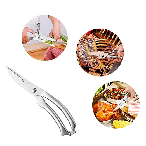 Roestvrijstalen scherpe schaar, keukenschaar, huishoudschaar, multifunctionele schaar van roestvrij staal, gevogelteschaar, gemakkelijk uit elkaar te halen en te reinigen voor kip, gans, kalkoen, vis, groenten, barbecue - Image 8