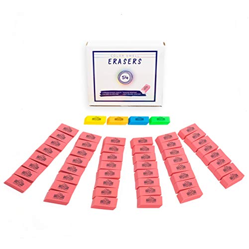 Color Swell Erasers Bulk Pink Neon Pencil Eraser - For Kids School Office 54 Pack
