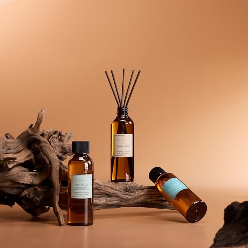 Image of Reed Diffuser Refill Set, 10.2oz Scented Oil Refill 3 Pack, Clean Linen, Ocean Mist, Eucalyptus & Moss, Long Lasting Oil Diffuser Refill with 18 Sticks for Bathroom & Bedroom