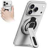 Tobeape Suporte MagSafe 3 em 1 para Celular – Anel Magnético Ajustável com Ímã Dupla Face e Design Anti-Estresse, Compatível com iPhone 17/16/15/14/13/12 e Outros Smartphones (Branco)