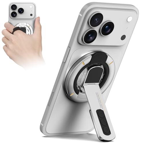 Tobeape Suporte MagSafe 3 em 1 para Celular – Anel Magnético Ajustável com Ímã Dupla Face e Design Anti-Estresse, Compatível com iPhone 17/16/15/14/13/12 e Outros Smartphones (Branco)