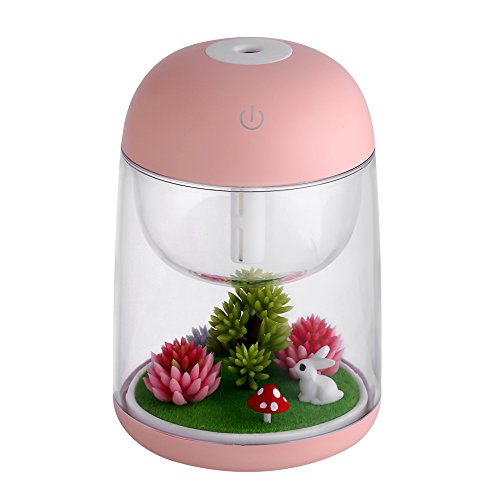 ZJX1111 Air Humidifier Micro LED Landscape, Adjustable Mist Mode, Waterless Auto Shut-Off Various Places Like Bedroom,Office,Car (Pink)
