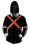 Adult Katsuki Bakugou Hoodies Sweatshirt Boku No Hero Academia Cosplay Zipper Jacket,5XLarge