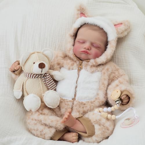 Muñeca bebé realista 18 pulgadas cuerpo de tela miniatura 3