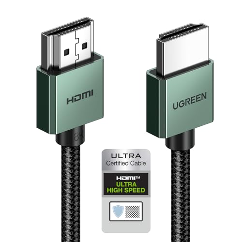 UGREEN Câble HDMI 2.1 Certifié 8K 60Hz 4K 240Hz DynamicHDR HDCP eARC Haute Vitesse 48Gbps Aluminium Compatible avec PS5 4 Xbox Series X S MacBook Pro Mac...