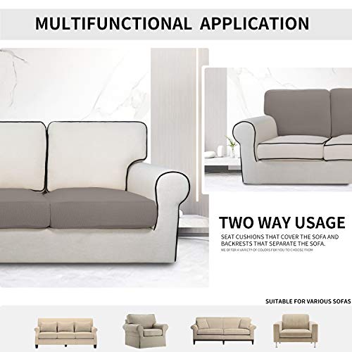 Image of Easy-Going Stretch Cushion Cover Sofa Cushion Furniture Protector Sofa Seat Sofa slipcover Sofa Cover Soft Flexibility with Elastic Bottom(Chiar Cushion,Taupe) | Sofa Cushion Furniture Protector Sofa Seat sofa slipcover Washable sofa cover soft with Elastic Bottom Taupe